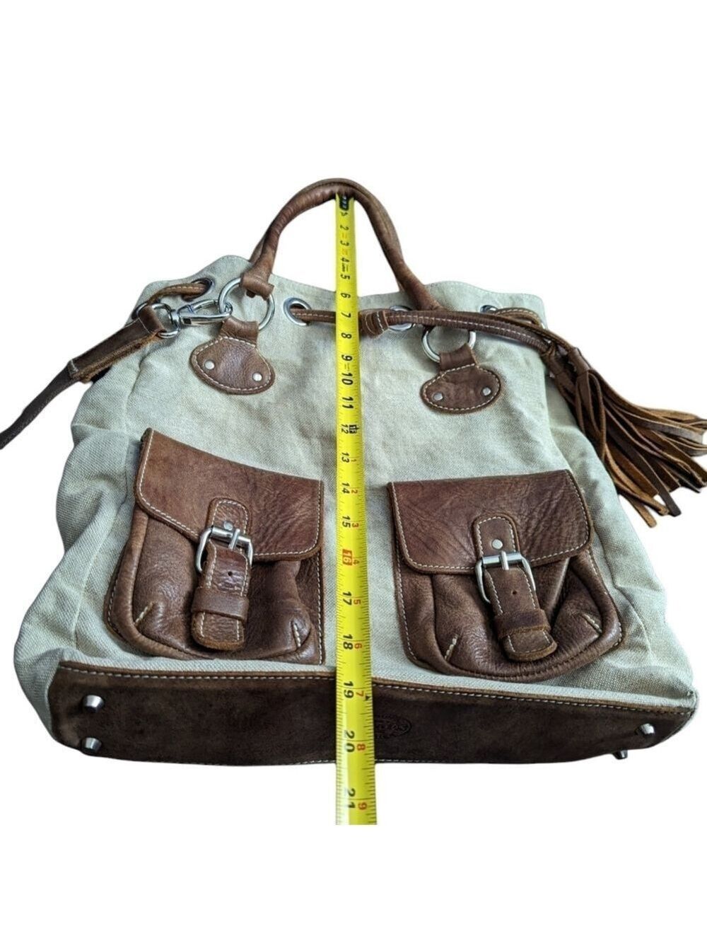 HP Roots Canvas & Leather Drawstring Bag - Picture 8 of 16